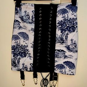 Vintage Print Corset Skirt